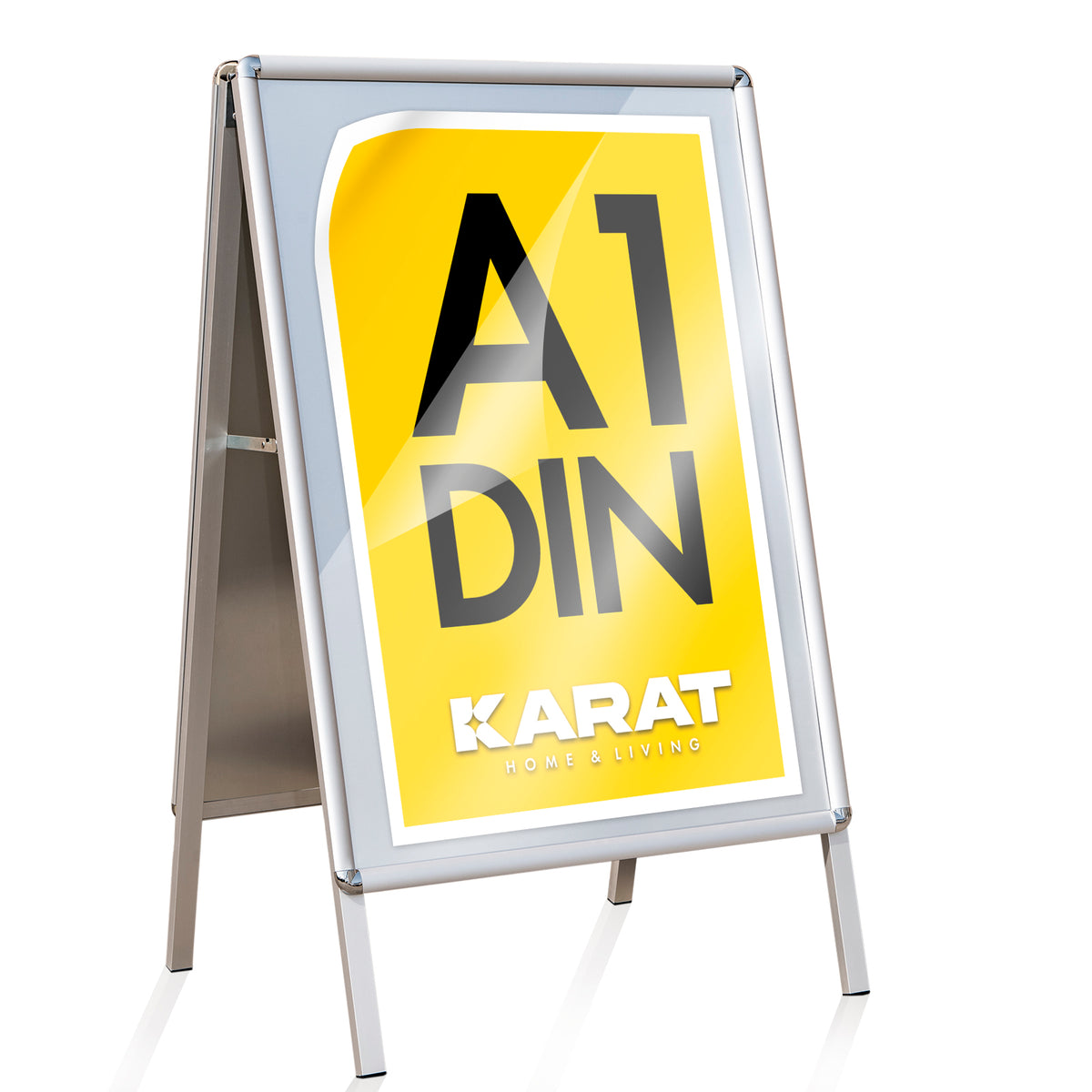 Panneau stop-trottoir | DIN A1 & A2 | Chevalet publicitaire double face en aluminium