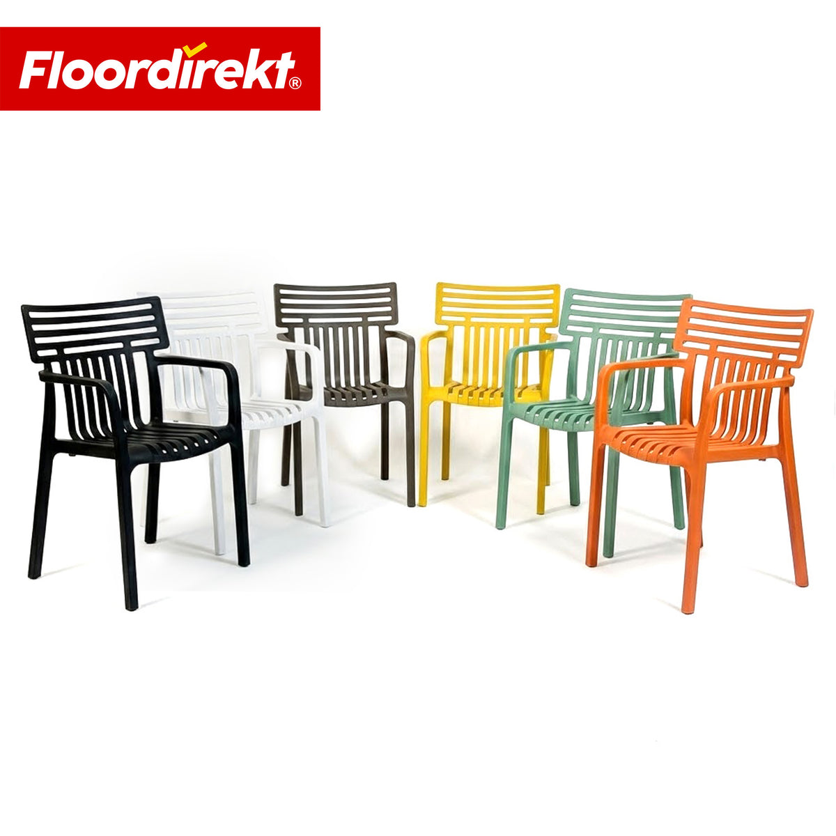 Chaise de jardin | Terrano | Chaise design empilable résistante aux intempéries & aux UV pour jardin, balcon & terrasse