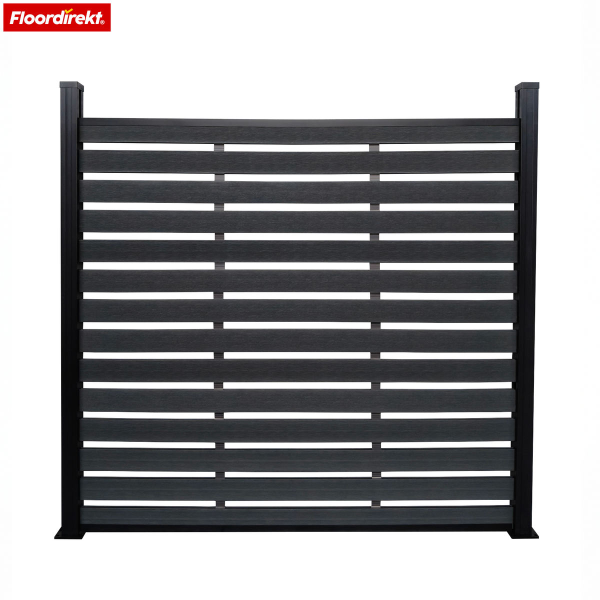 Clôture d’intimité WPC | Capri | 180x180 cm Noir | Résistante aux UV, imperméable & facile d’entretien avec poteaux en aluminium