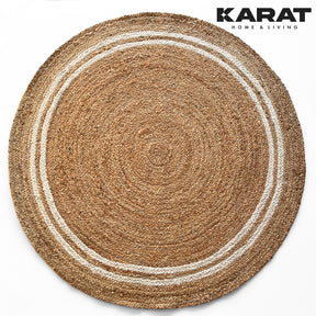 Tapis en jute Mumbai | Rond | Tissé à la main | En fibres naturelles | Différentes tailles