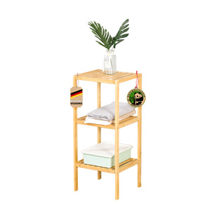 Étagère sur pied en bambou | Lowa | Idéale pour disposer vos accessoires de manière créative | Disponible en 3 tailles