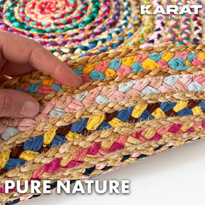 Tapis en jute Pune | Rond | Tissé à la main | En fibres naturelles | Différentes tailles