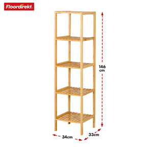 Étagère sur pied en bambou | Lowa | Idéale pour disposer vos accessoires de manière créative | Disponible en 3 tailles