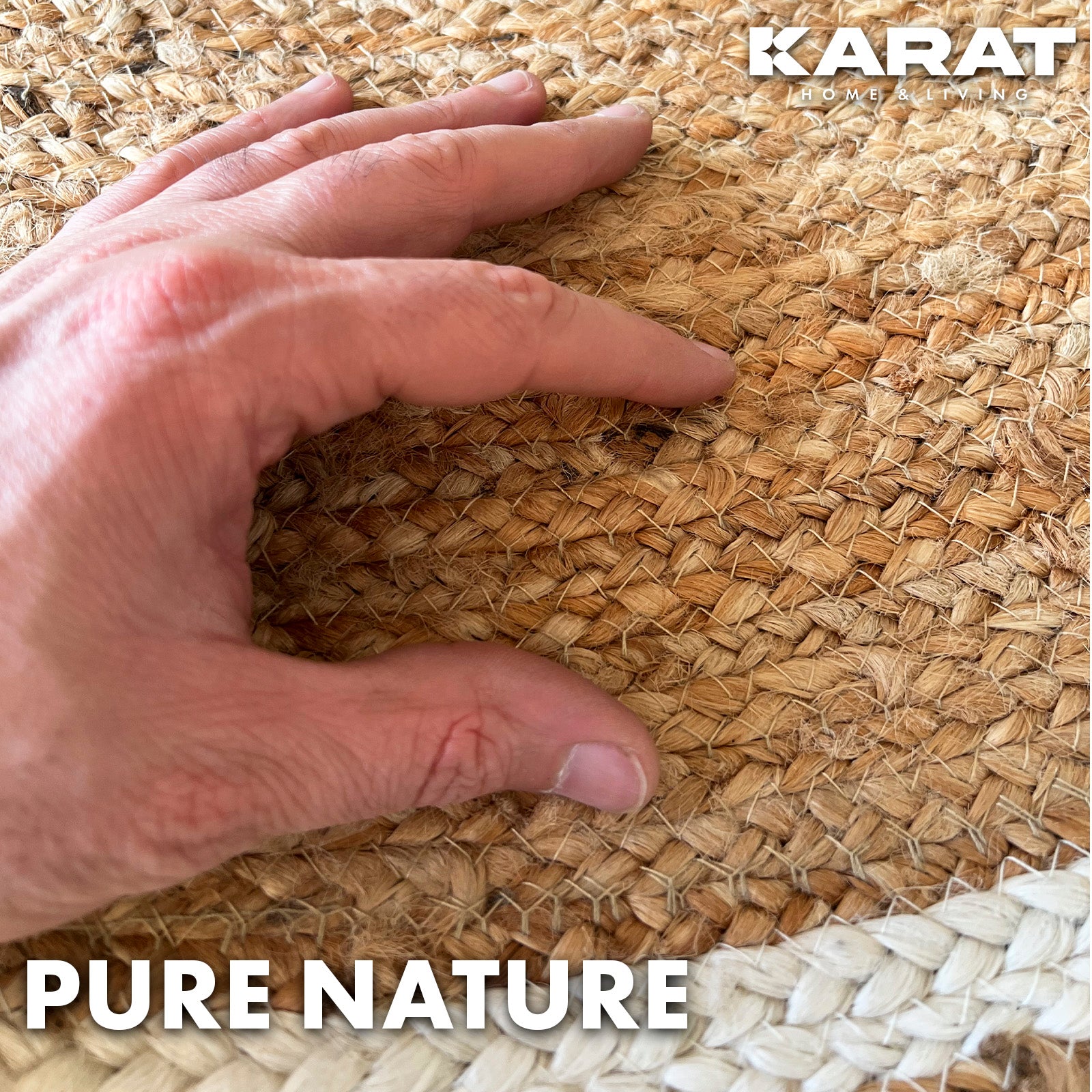 Tapis en jute Mumbai | Rond | Tissé à la main | En fibres naturelles | Différentes tailles