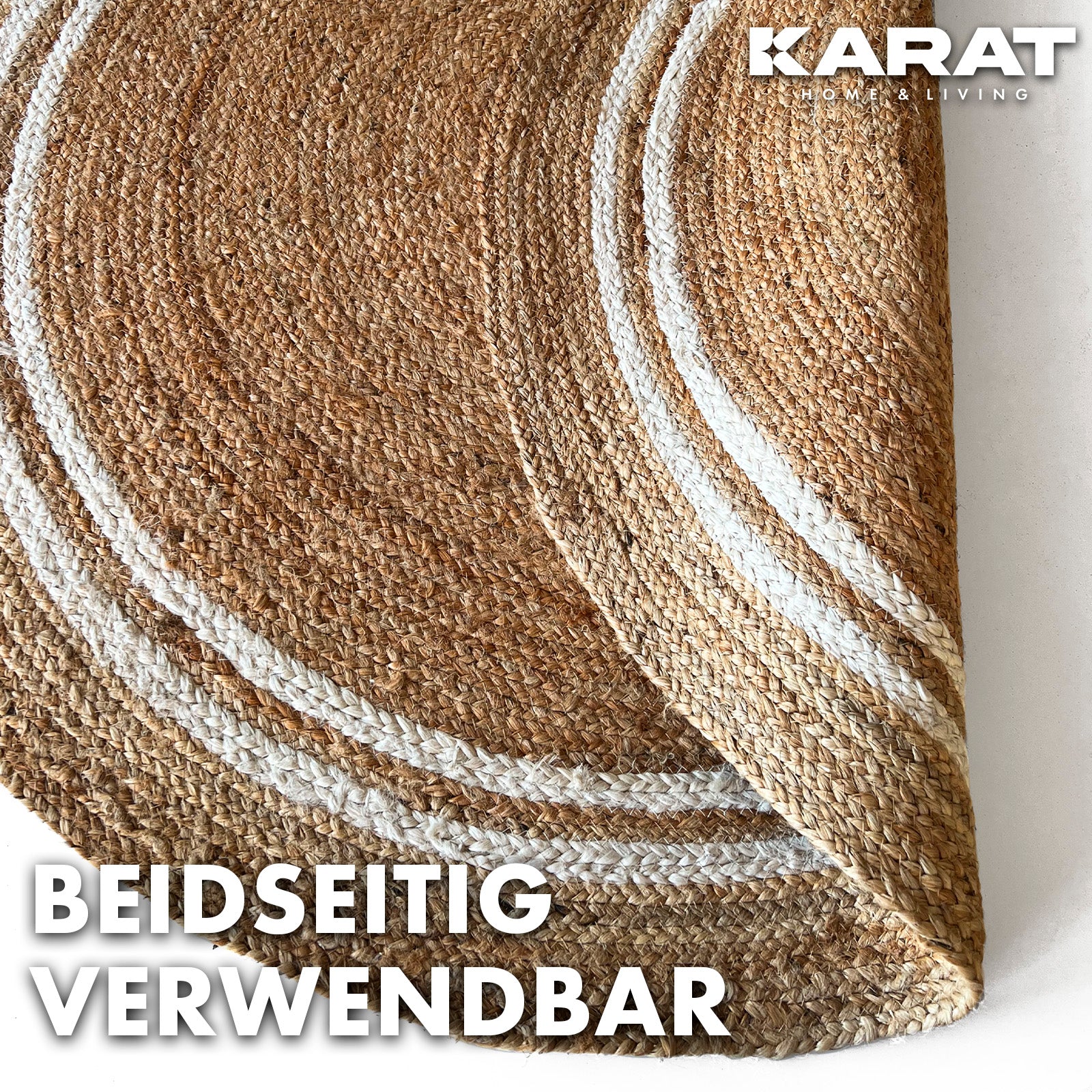 Tapis en jute Mumbai | Rond | Tissé à la main | En fibres naturelles | Différentes tailles