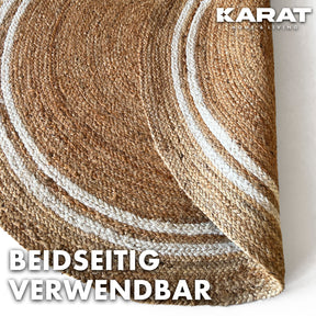 Tapis en jute Mumbai | Rond | Tissé à la main | En fibres naturelles | Différentes tailles