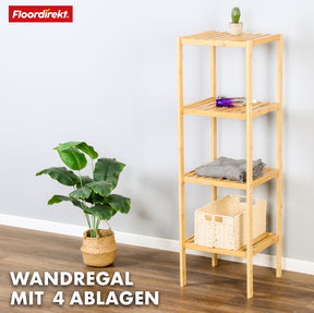 Étagère sur pied en bambou | Lowa | Idéale pour disposer vos accessoires de manière créative | Disponible en 3 tailles