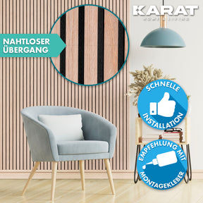 Panneaux acoustiques imitation bois | Design intemporel pour une acoustique agréable dans la pièce | Disponible en 3 designs et 2 tailles
