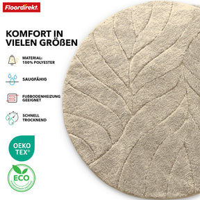Tapis de bain | Maris | Tapis de bain rond | Microfibre douce, antidérapante & adaptée au chauffage au sol