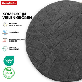 Tapis de bain | Maris | Tapis de bain rond | Microfibre douce, antidérapante & adaptée au chauffage au sol