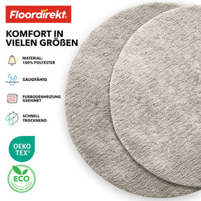 Tapis de bain | Sky | Tapis de bain rond | Confort dense et moelleux pour votre maison