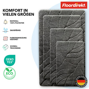 Tapis de bain | Maris | Tapis de bain moelleux avec structure en feuilles | Disponible en différentes couleurs et tailles
