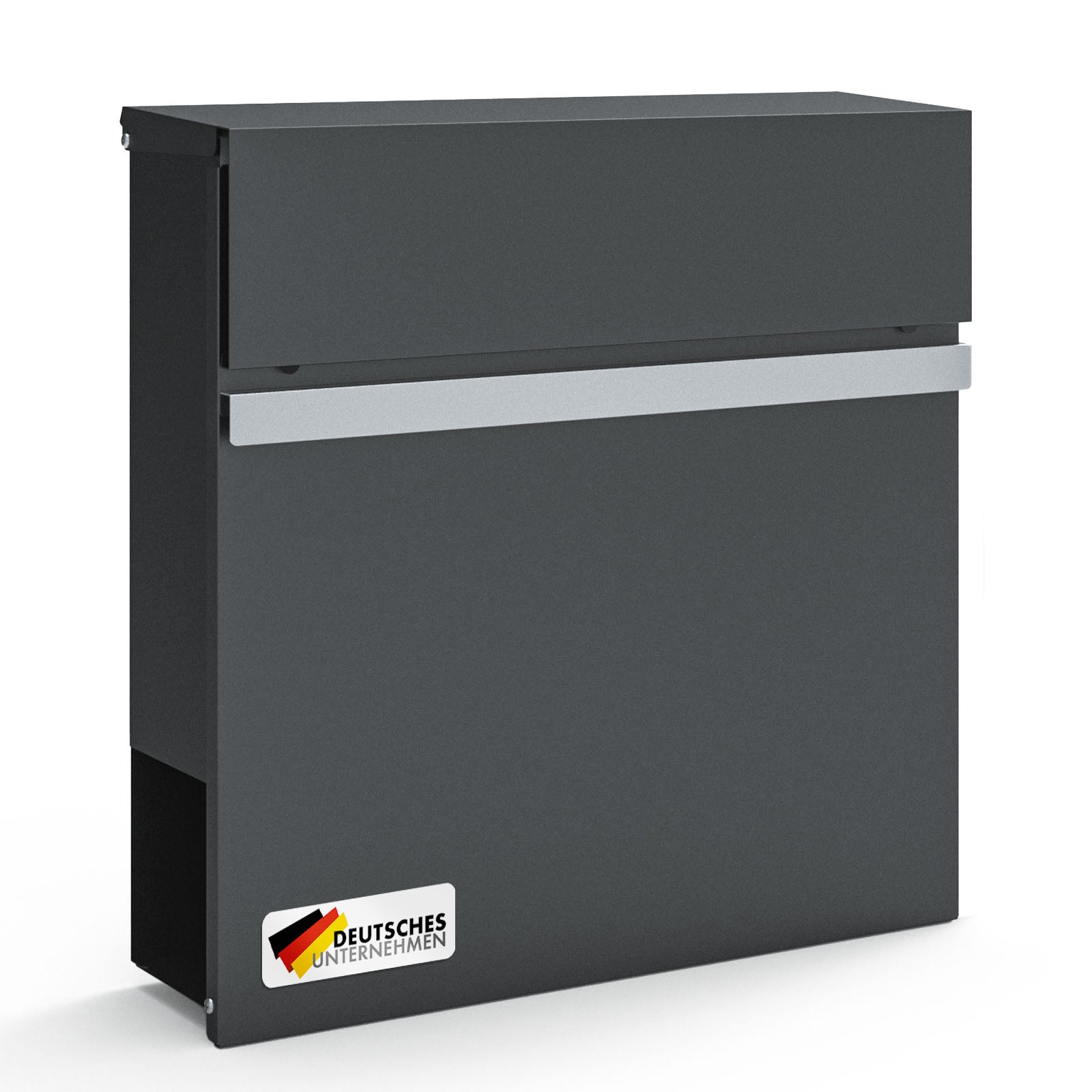 Boîte aux lettres | Gaston | Boîte aux lettres murale moderne avec compartiment pour les journaux & porte-nom en acier inoxydable, anthracite