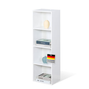 Bibliothèque | Alaska | Bibliothèque en MDF blanc à 4 ou 5 niveaux | mince, moderne & peu encombrante