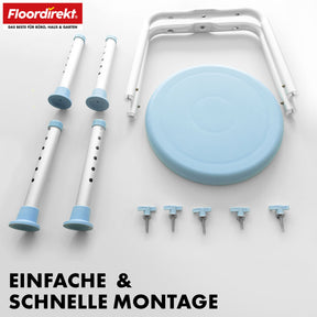 Tabouret de douche | Pedro | Tabouret pivotant réglable en hauteur 360° jusqu’à 150 kg