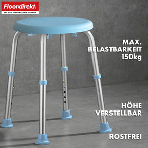 Tabouret de douche | Pedro | Tabouret pivotant réglable en hauteur 360° jusqu’à 150 kg