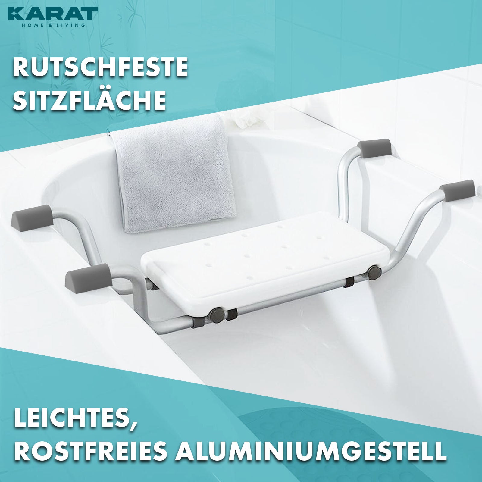 Siège de baignoire | Levi | Siège de bain réglable jusqu’à 150 kg en aluminium