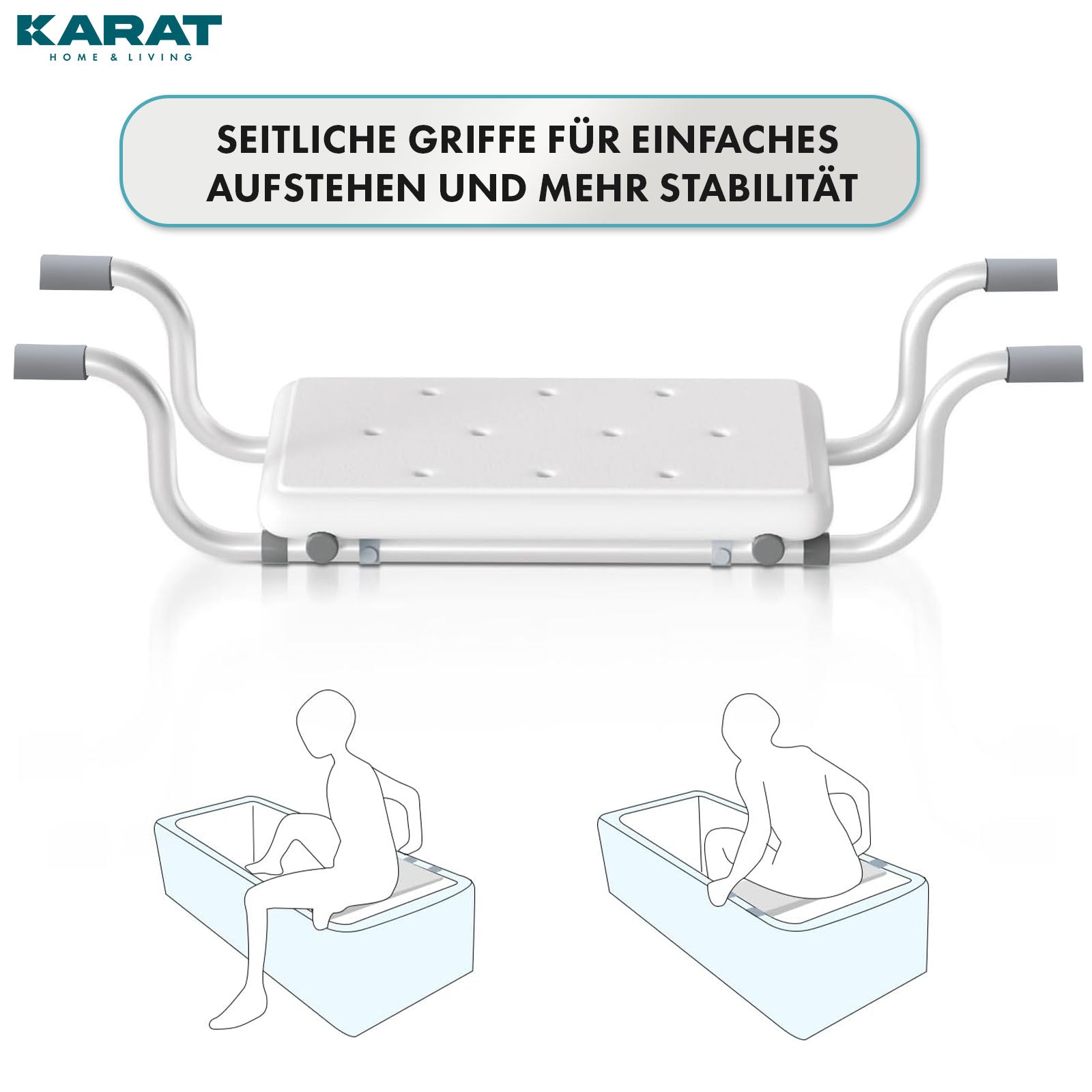 Siège de baignoire | Levi | Siège de bain réglable jusqu’à 150 kg en aluminium