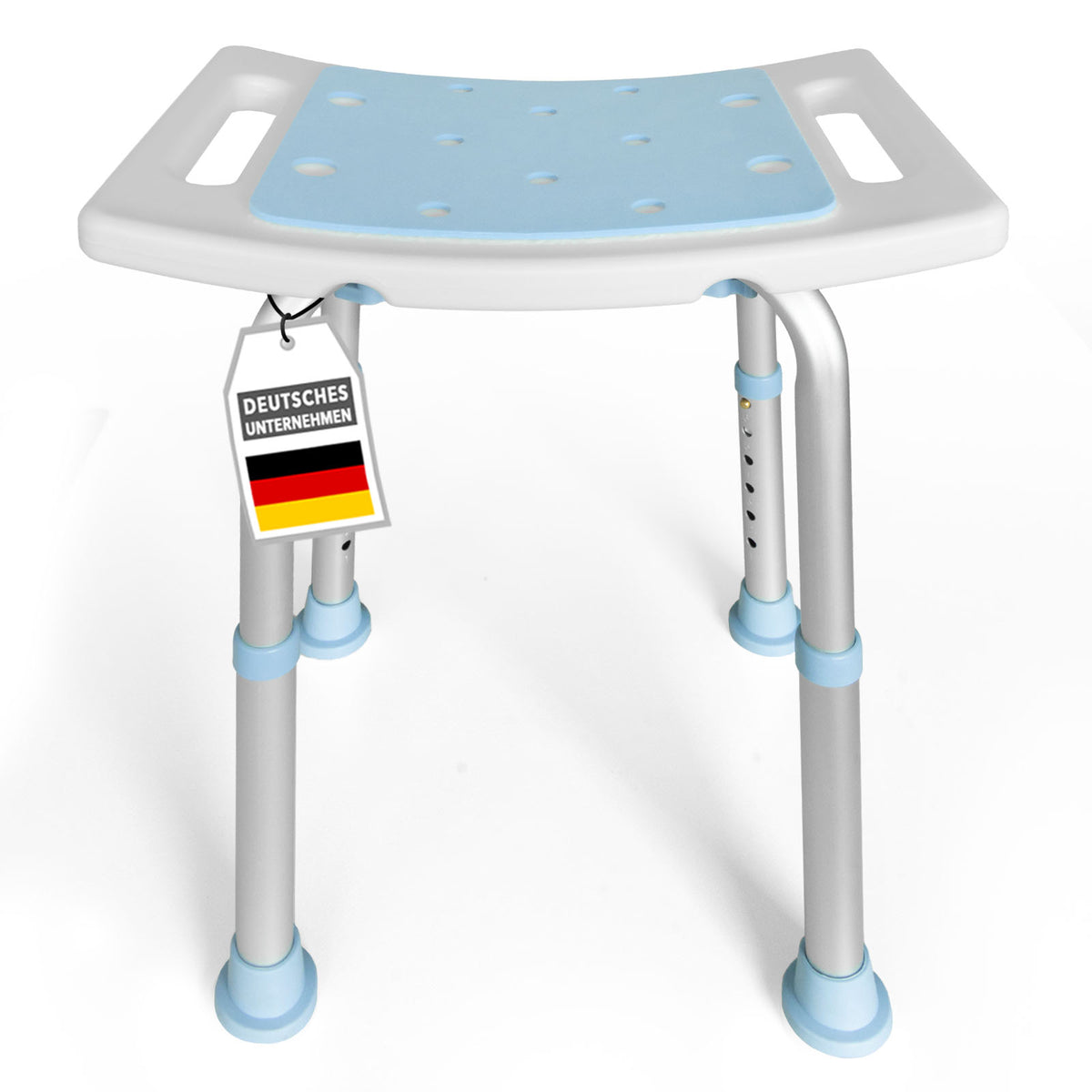 Tabouret de douche | Nora | Tabouret de salle de bain réglable en hauteur, antidérapant, supporte jusqu’à 136 kg