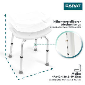 Tabouret de douche | Noah Plus | Tabouret de salle de bain confortable, réglable en hauteur