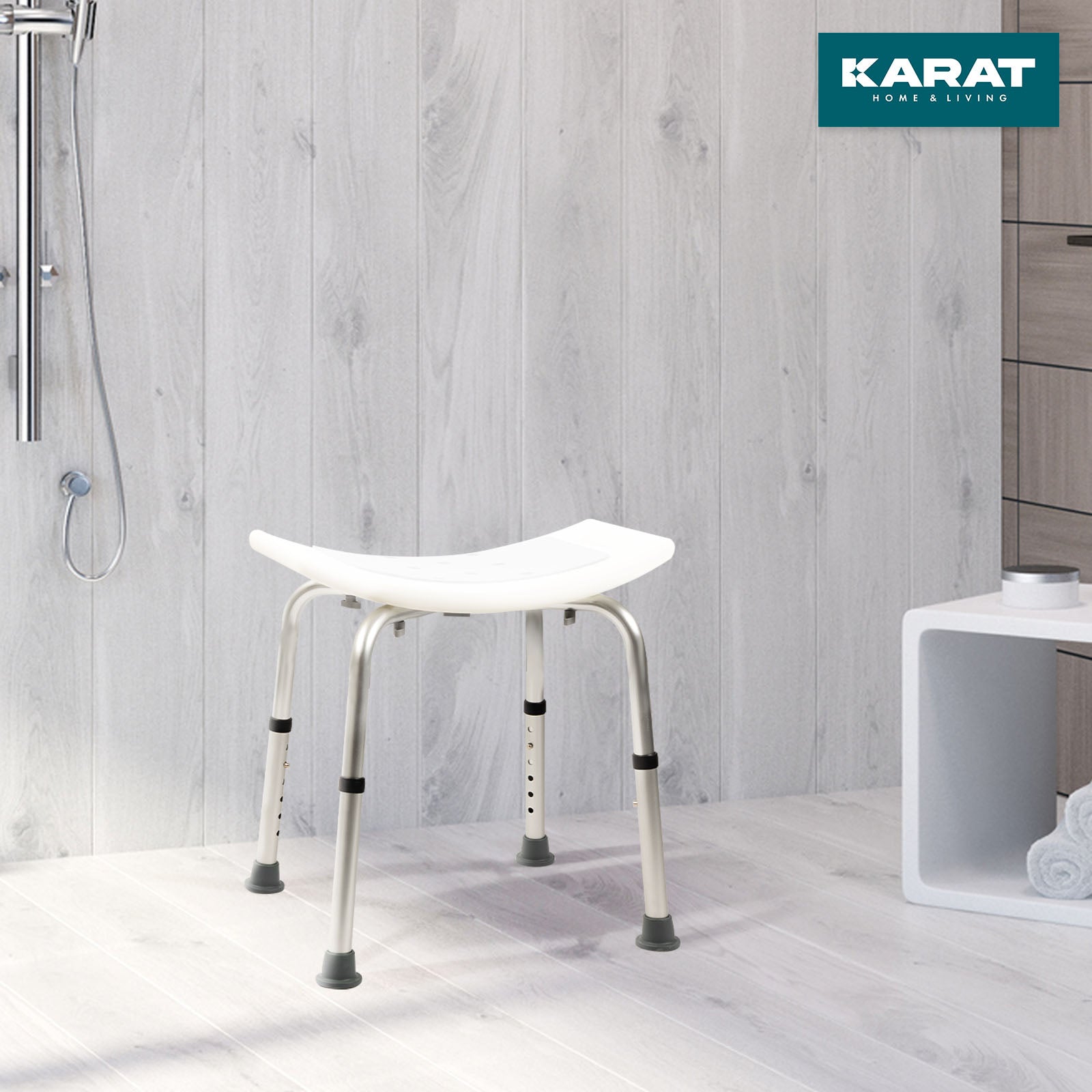 Tabouret de douche | Noah Plus | Tabouret de salle de bain confortable, réglable en hauteur