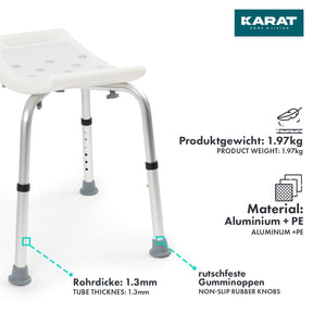 Tabouret de douche | Noah Plus | Tabouret de salle de bain confortable, réglable en hauteur