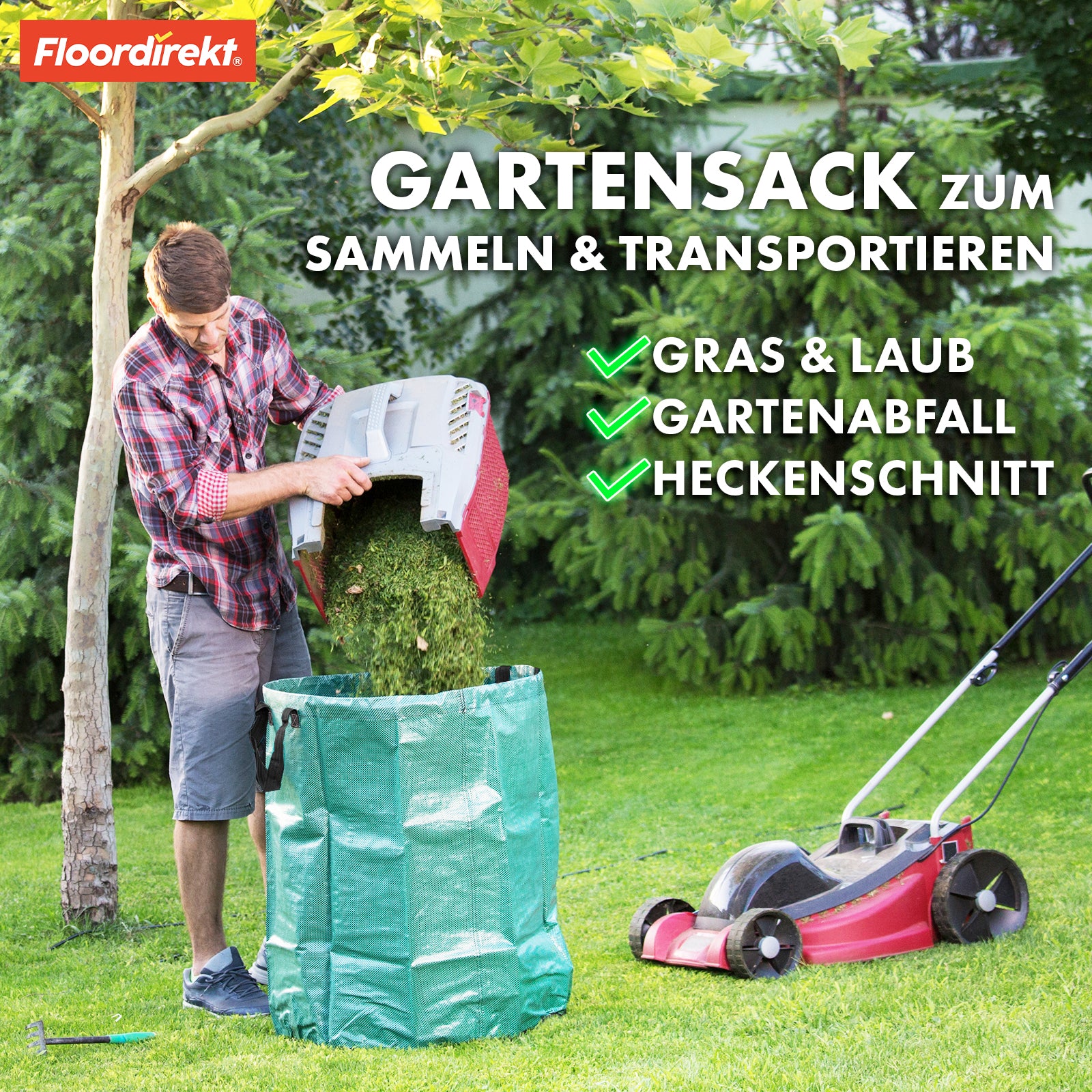 Set de 3 sacs à déchets de jardin | Solution polyvalente pour les déchets de jardin et le rangement | Stable, autoportant & imperméable