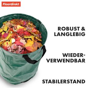 Set de 3 sacs à déchets de jardin | Solution polyvalente pour les déchets de jardin et le rangement | Stable, autoportant & imperméable