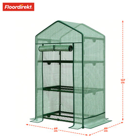 Serre | Bloom | Serre résistante aux intempéries avec cadre en acier robuste | Maison de plantes compacte avec 2, 3 ou 4 niveaux de rangement au choix