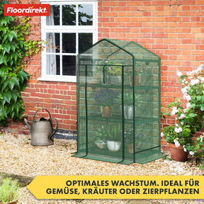 Serre | Bloom | Serre résistante aux intempéries avec cadre en acier robuste | Maison de plantes compacte avec 2, 3 ou 4 niveaux de rangement au choix