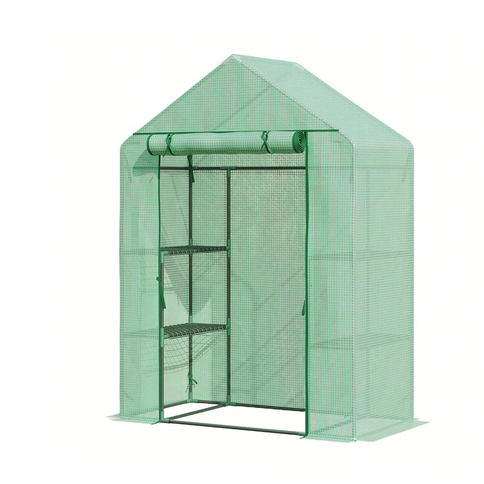 Serre | Harrest | Serre en film plastique durable et résistante aux UV avec cadre en acier robuste et grille de rangement en métal | Deux tailles au choix