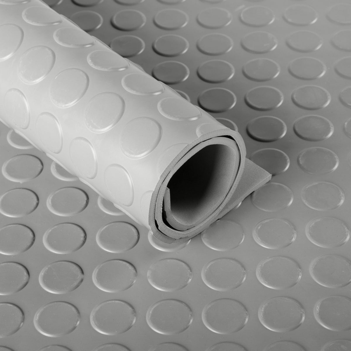 Tapis en caoutchouc | Gris | Tapis en caoutchouc avec picots plats | Épaisseur : 3 mm