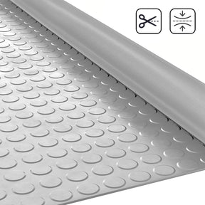 Tapis en caoutchouc | Gris | Tapis en caoutchouc avec picots plats | Épaisseur : 3 mm