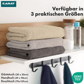 Set de serviettes Bay | Set de 8 serviettes 100% coton | 2 x serviette de bain, 2 x essuie-mains et 4 x savonnettes