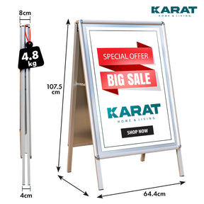 Panneau stop-trottoir | DIN A1 & A2 | Chevalet publicitaire double face en aluminium