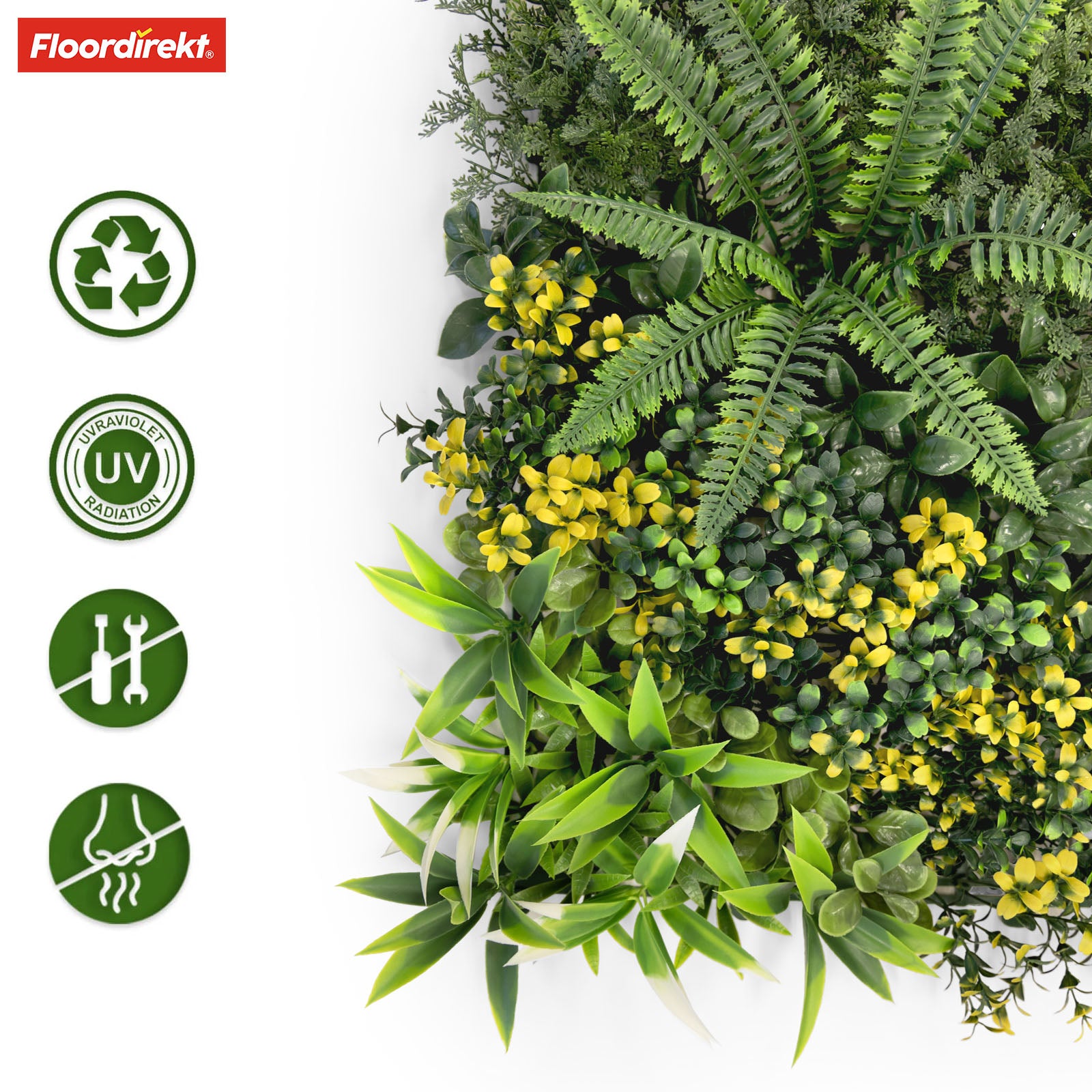 Mur végétal | Multiéléments | Oasis de verdure polyvalente et facile d'entretien pour votre aménagement intérieur | 50 x 50 cm