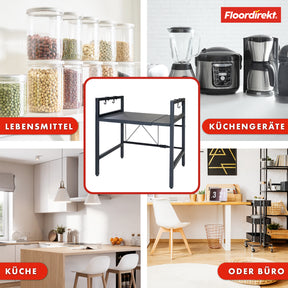 Etagère pour micro-ondes | Durango | Organisateur de cuisine réglable avec 3 crochets | Disponible en 2 tailles