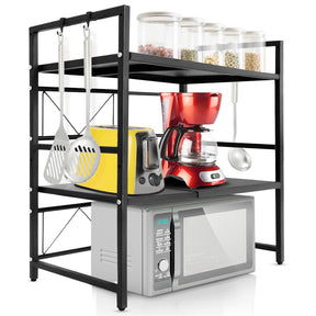 Etagère pour micro-ondes | Durango | Organisateur de cuisine réglable avec 3 crochets | Disponible en 2 tailles