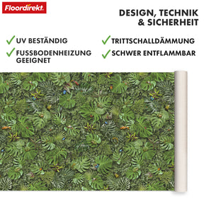 Revêtement de sol CV 3D | Eldorado | Motif animal et végétal tropical pour des pièces pleines de style
