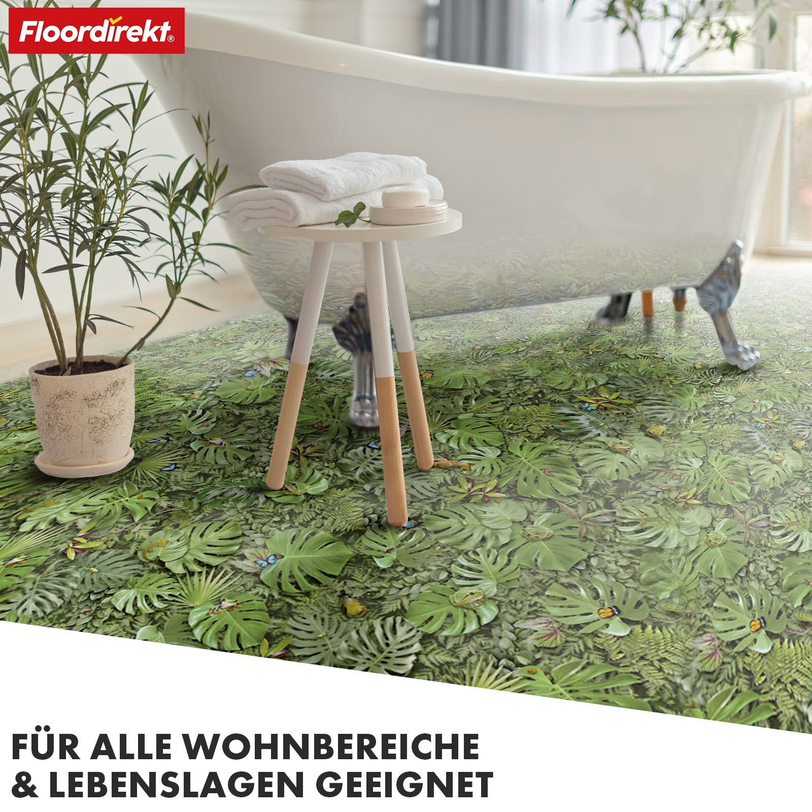 Revêtement de sol CV 3D | Eldorado | Motif animal et végétal tropical pour des pièces pleines de style
