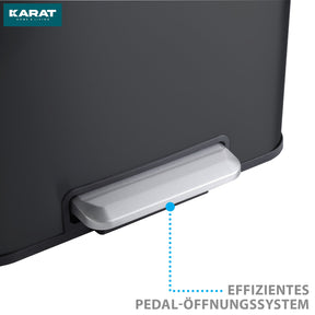 Poubelle | Jack | Capacité 30 L | Tri sélectif 2 voies | Soft-Close & Pedal | Acier inoxydable ou noir