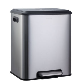 Poubelle | Jack | Capacité 30 L | Tri sélectif 2 voies | Soft-Close & Pedal | Acier inoxydable ou noir