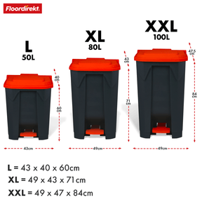 Poubelle | Olaf | Poubelle Step-On robuste | Pour la maison, le bureau & le commerce | Différentes couleurs & tailles