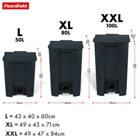 Poubelle | Olaf | Poubelle Step-On robuste | Pour la maison, le bureau & le commerce | Différentes couleurs & tailles
