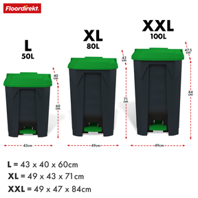 Poubelle | Olaf | Poubelle Step-On robuste | Pour la maison, le bureau & le commerce | Différentes couleurs & tailles
