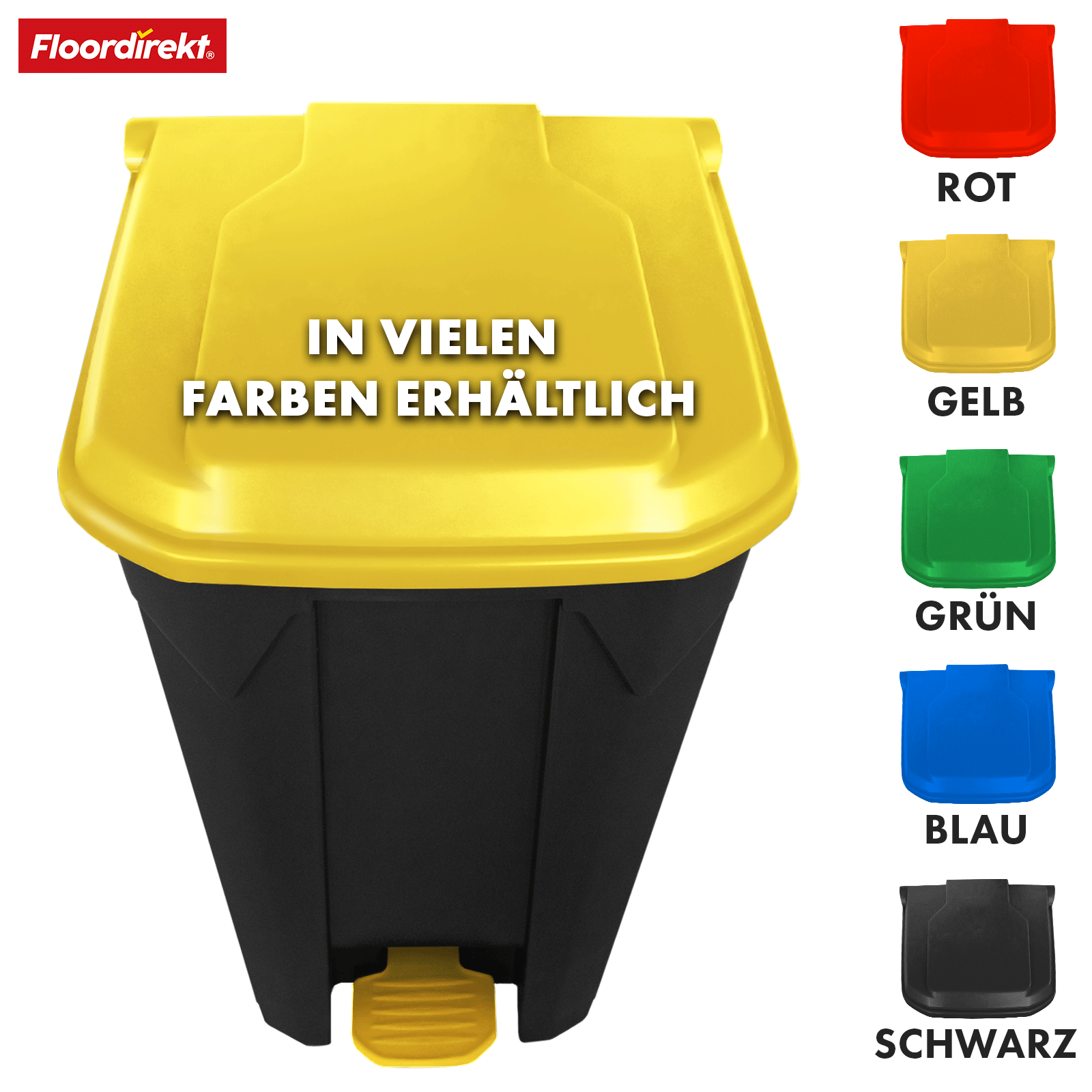 Poubelle | Olaf | Poubelle Step-On robuste | Pour la maison, le bureau & le commerce | Différentes couleurs & tailles