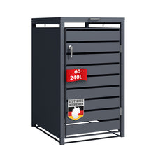 Abri pour poubelles | Magnus | Habillage de poubelle anthracite résistant aux intempéries avec cadre en acier inoxydable | 1-3 portes | Convient pour les poubelles de 60-240 L