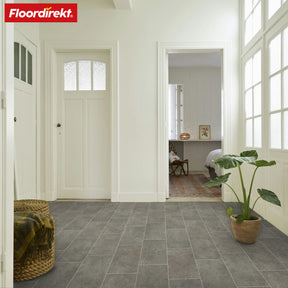 Revêtement de sol CV | Kent 968M | Sol vinyle résistant à l'aspect réaliste de carreaux de pierre pour la cuisine, la salle de bain & le salon