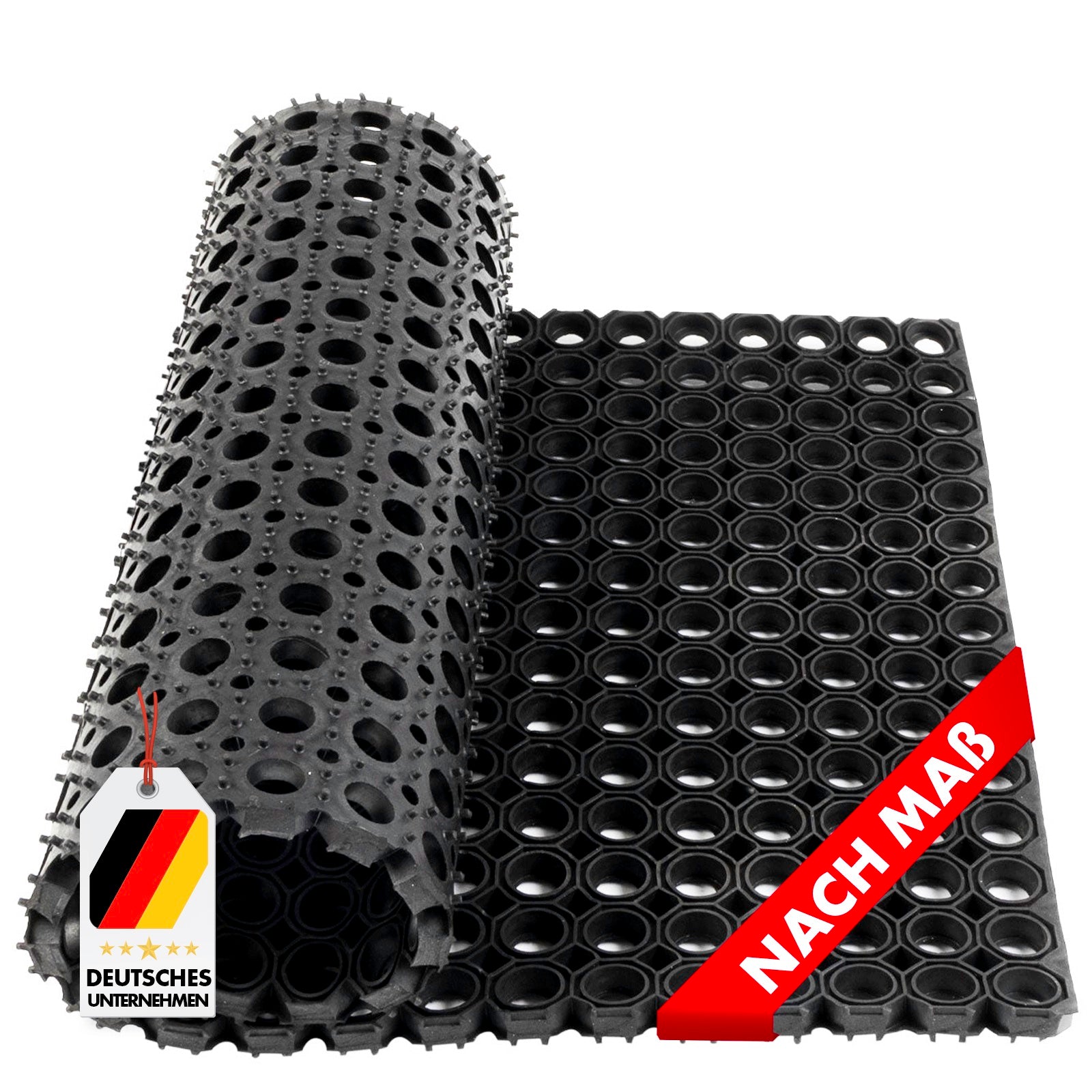 Tapis en caoutchouc à anneaux octogonaux | Épaisseur: 23 mm | Également disponible en découpe sur mesure