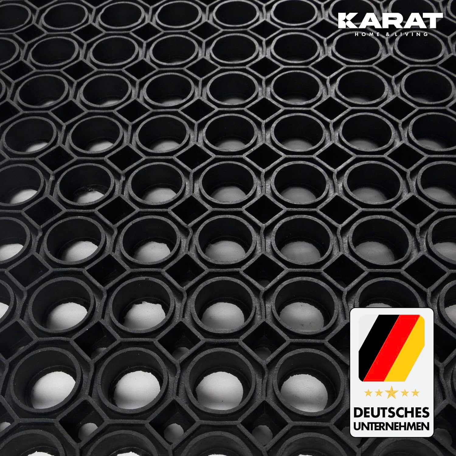 Tapis en caoutchouc à anneaux octogonaux | Épaisseur: 23 mm | Également disponible en découpe sur mesure